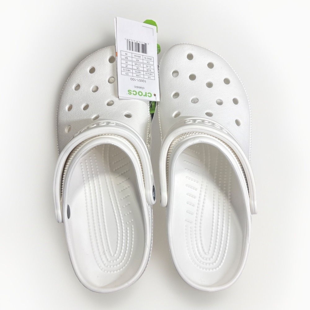 Crocs Classic Clogs Men's 8-Women's 10 In White - Picture 3 of 4